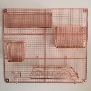 Rose Gold Metal Wall Grid System